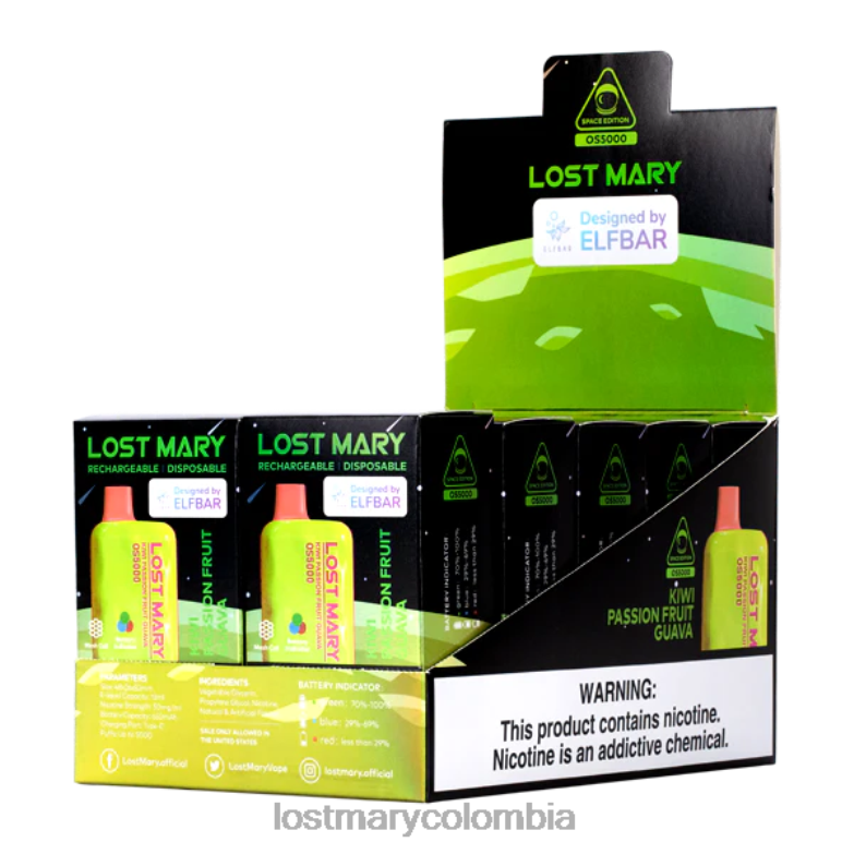 LOST MARY Vape Flavors - María perdida os5000 kiwi maracuyá guayaba 8DLD239
