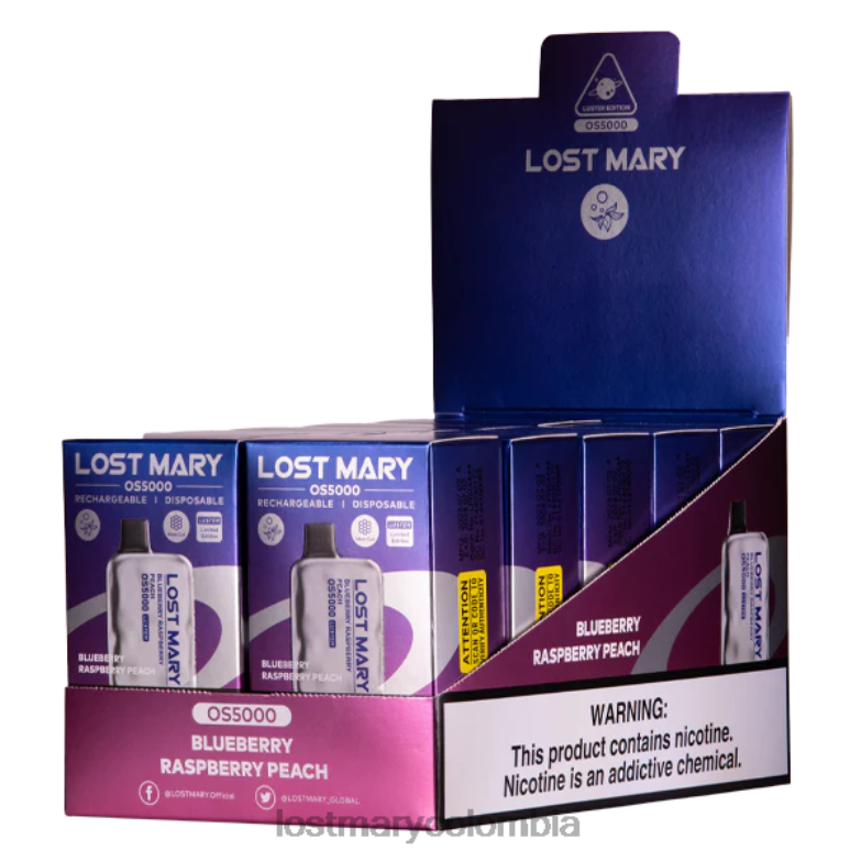 LOST MARY Vape Flavors - perdió el brillo de mary os5000 arándano frambuesa melocotón 8DLD219